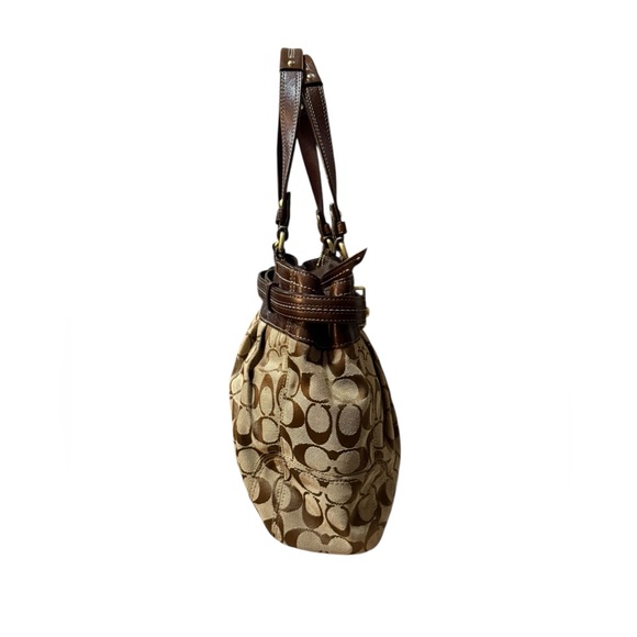 Coach Hampton Chocolate Brown Leather Carryall Tote Bag Purse - Picture 6 of 13